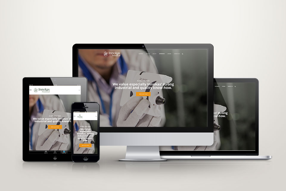 Visuaalinen ilme, logo, printti, web, valokuvaus & kuvankäsittely Innokas Medical Oy:lle - Mainostoimisto IOStudio | Studio Ilpo Okkonen